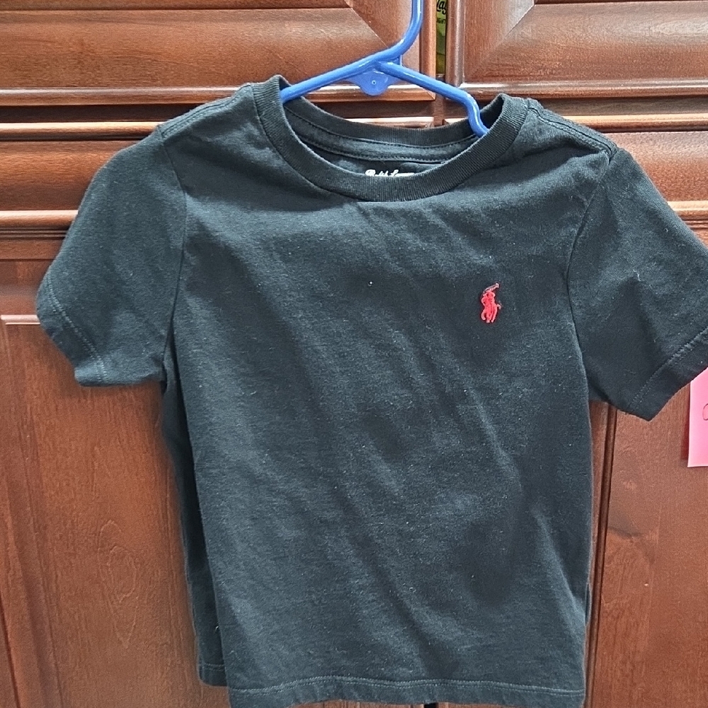 Ralph Lauren Black Tee with Red Logo